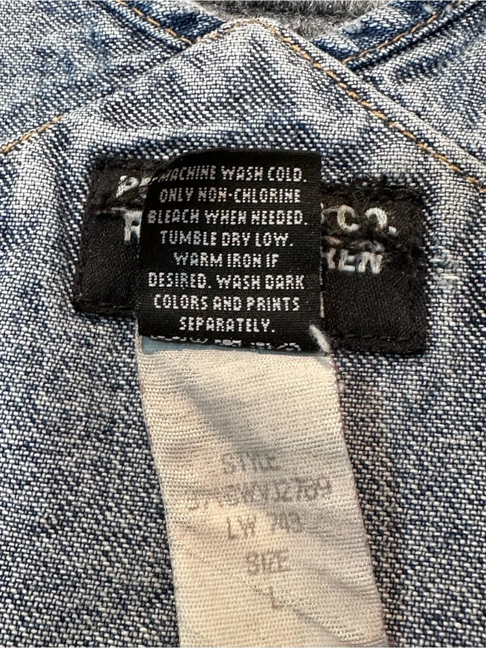 Vintage Y2K 90s Polo Jeans Co Ralph Lauren Denim Overalls Large Blue Carpenter - Picture 12 of 13